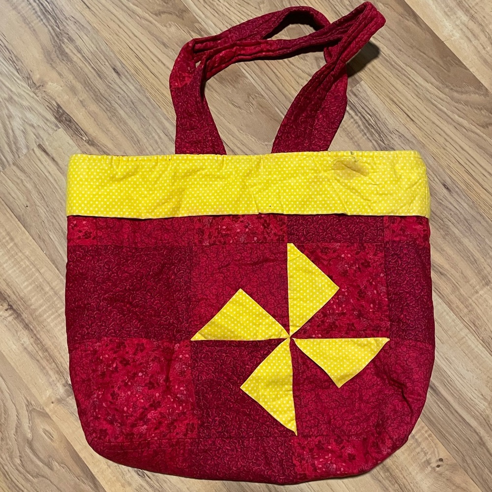 Red + Yellow Quilted Tote